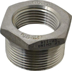 Merit Brass - 1-1/4 x 1" Grade 316 Stainless Steel Pipe Hex Bushing - MNPT x FNPT End Connections, 150 psi - Americas Industrial Supply