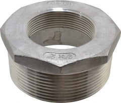 Merit Brass - 3 x 2" Grade 316 Stainless Steel Pipe Hex Bushing - MNPT x FNPT End Connections, 150 psi - Americas Industrial Supply
