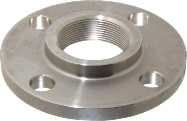 Merit Brass - 2" Pipe, 6" OD, Stainless Steel, Threaded Pipe Flange - 4-3/4" Across Bolt Hole Centers, 3/4" Bolt Hole, 150 psi, Grade 316 - Americas Industrial Supply