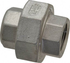 Merit Brass - 1/2" Grade 316 Stainless Steel Pipe Union - FNPT x FNPT End Connections, 150 psi - Americas Industrial Supply
