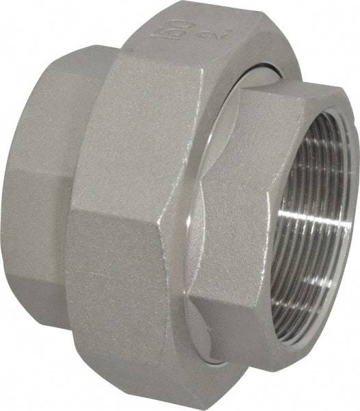 Merit Brass - 2" Grade 316 Stainless Steel Pipe Union - FNPT x FNPT End Connections, 150 psi - Americas Industrial Supply