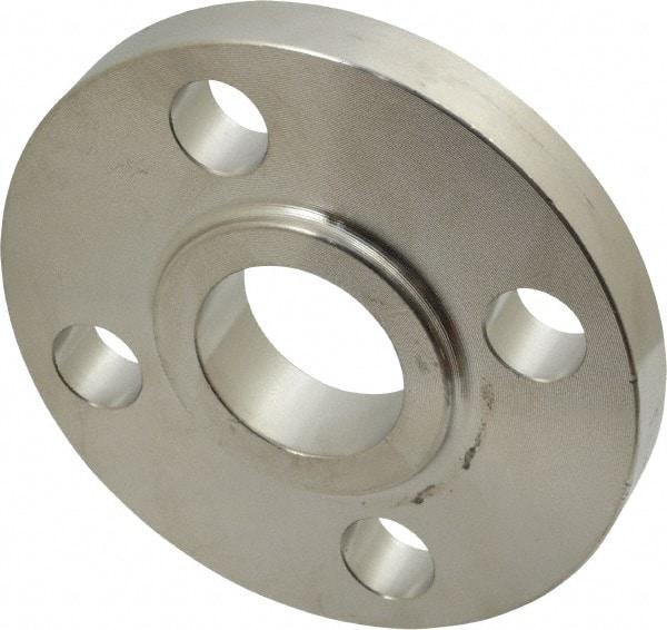 Merit Brass - 1" Pipe, 4-1/4" OD, Stainless Steel, Slip On Pipe Flange - 3-1/8" Across Bolt Hole Centers, 5/8" Bolt Hole, 150 psi, Grades 316 & 316L - Americas Industrial Supply
