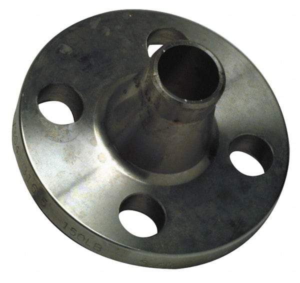 Merit Brass - 1" Pipe, 4-1/4" OD, Stainless Steel, Weld Neck Pipe Flange - 3-1/8" Across Bolt Hole Centers, 5/8" Bolt Hole, 150 psi, Grades 316 & 316L - Americas Industrial Supply