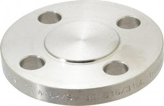 Merit Brass - 1" Pipe, 4-1/4" OD, Stainless Steel, Blind Pipe Flange - 3-1/8" Across Bolt Hole Centers, 5/8" Bolt Hole, 150 psi, Grades 316 & 316L - Americas Industrial Supply