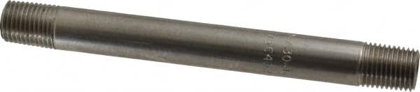 Merit Brass - Schedule 40, 1/4" Pipe x 5" Long, Grade 304/304L Stainless Steel Pipe Nipple - Welded & Threaded - Americas Industrial Supply