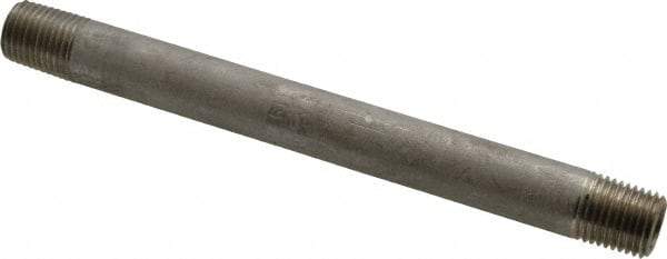 Merit Brass - Schedule 40, 1/4" Pipe x 5-1/2" Long, Grade 304/304L Stainless Steel Pipe Nipple - Welded & Threaded - Americas Industrial Supply