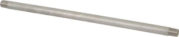 Merit Brass - Schedule 40, 1/4" Pipe x 12" Long, Grade 304/304L Stainless Steel Pipe Nipple - Welded & Threaded - Americas Industrial Supply