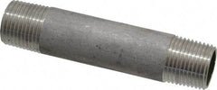 Merit Brass - Schedule 40, 3/8" Pipe x 3" Long, Grade 304/304L Stainless Steel Pipe Nipple - Welded & Threaded - Americas Industrial Supply