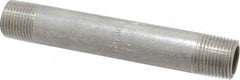 Merit Brass - Schedule 40, 3/8" Pipe x 4" Long, Grade 304/304L Stainless Steel Pipe Nipple - Welded & Threaded - Americas Industrial Supply