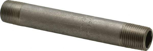 Merit Brass - Schedule 40, 3/8" Pipe x 4-1/2" Long, Grade 304/304L Stainless Steel Pipe Nipple - Welded & Threaded - Americas Industrial Supply