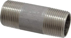 Merit Brass - Schedule 40, 3/4" Pipe x 2-1/2" Long, Grade 304/304L Stainless Steel Pipe Nipple - Welded & Threaded - Americas Industrial Supply