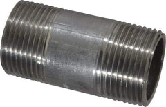 Merit Brass - Schedule 40, 1" Pipe x 2-1/2" Long, Grade 304/304L Stainless Steel Pipe Nipple - Welded & Threaded - Americas Industrial Supply