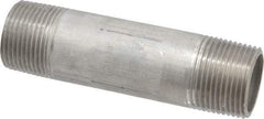 Merit Brass - Schedule 40, 1" Pipe x 4-1/2" Long, Grade 304/304L Stainless Steel Pipe Nipple - Welded & Threaded - Americas Industrial Supply