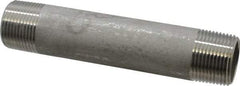 Merit Brass - Schedule 40, 1" Pipe x 6" Long, Grade 304/304L Stainless Steel Pipe Nipple - Welded & Threaded - Americas Industrial Supply