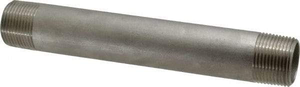 Merit Brass - Schedule 40, 1" Pipe x 8" Long, Grade 304/304L Stainless Steel Pipe Nipple - Welded & Threaded - Americas Industrial Supply