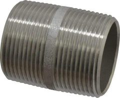 Merit Brass - Schedule 40, 1-1/4" Pipe x 2" Long, Grade 304/304L Stainless Steel Pipe Nipple - Welded & Threaded - Americas Industrial Supply