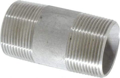 Merit Brass - Schedule 40, 1-1/4" Pipe x 3" Long, Grade 304/304L Stainless Steel Pipe Nipple - Welded & Threaded - Americas Industrial Supply