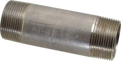 Merit Brass - Schedule 40, 1-1/4" Pipe x 4-1/2" Long, Grade 304/304L Stainless Steel Pipe Nipple - Welded & Threaded - Americas Industrial Supply