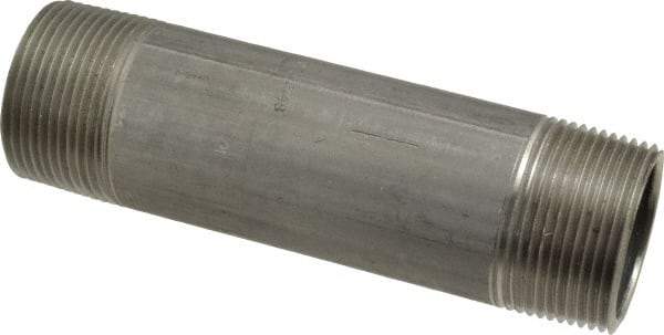 Merit Brass - Schedule 40, 1-1/4" Pipe x 5-1/2" Long, Grade 304/304L Stainless Steel Pipe Nipple - Welded & Threaded - Americas Industrial Supply