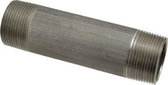 Merit Brass - Schedule 40, 1-1/4" Pipe x 5-1/2" Long, Grade 304/304L Stainless Steel Pipe Nipple - Welded & Threaded - Americas Industrial Supply
