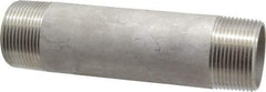 Merit Brass - Schedule 40, 1-1/4" Pipe x 6" Long, Grade 304/304L Stainless Steel Pipe Nipple - Welded & Threaded - Americas Industrial Supply