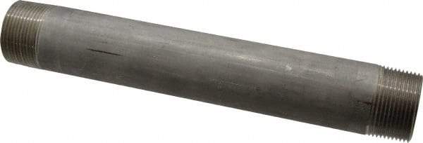 Merit Brass - Schedule 40, 1-1/4" Pipe x 10" Long, Grade 304/304L Stainless Steel Pipe Nipple - Welded & Threaded - Americas Industrial Supply
