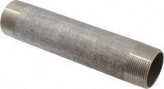 Merit Brass - Schedule 40, 1-1/2" Pipe x 8" Long, Grade 304/304L Stainless Steel Pipe Nipple - Welded & Threaded - Americas Industrial Supply