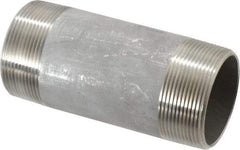 Merit Brass - Schedule 40, 2" Pipe x 5" Long, Grade 304/304L Stainless Steel Pipe Nipple - Welded & Threaded - Americas Industrial Supply