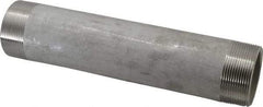 Merit Brass - Schedule 40, 2" Pipe x 10" Long, Grade 304/304L Stainless Steel Pipe Nipple - Welded & Threaded - Americas Industrial Supply