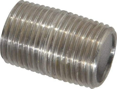 Merit Brass - Schedule 40, 3/8" Pipe x 1" Long, Grade 316/316L Stainless Steel Pipe Nipple - Welded & Threaded - Americas Industrial Supply