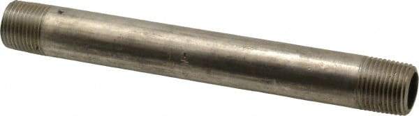 Merit Brass - Schedule 40, 3/8" Pipe x 5-1/2" Long, Grade 316/316L Stainless Steel Pipe Nipple - Welded & Threaded - Americas Industrial Supply