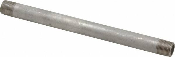 Merit Brass - Schedule 40, 3/8" Pipe x 8" Long, Grade 316/316L Stainless Steel Pipe Nipple - Welded & Threaded - Americas Industrial Supply