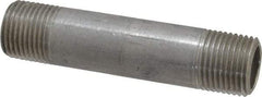 Merit Brass - Schedule 40, 1/2" Pipe x 3-1/2" Long, Grade 316/316L Stainless Steel Pipe Nipple - Welded & Threaded - Americas Industrial Supply