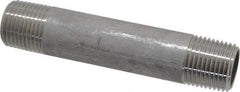 Merit Brass - Schedule 40, 1/2" Pipe x 4" Long, Grade 316/316L Stainless Steel Pipe Nipple - Welded & Threaded - Americas Industrial Supply