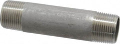 Merit Brass - Schedule 40, 3/4" Pipe x 4" Long, Grade 316/316L Stainless Steel Pipe Nipple - Welded & Threaded - Americas Industrial Supply