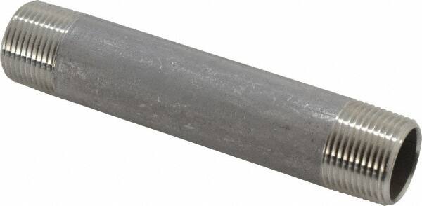 Merit Brass - Schedule 40, 3/4" Pipe x 5" Long, Grade 316/316L Stainless Steel Pipe Nipple - Welded & Threaded - Americas Industrial Supply