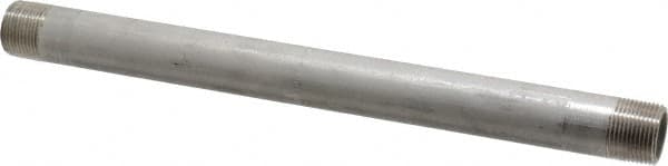 Merit Brass - Schedule 40, 3/4" Pipe x 12" Long, Grade 316/316L Stainless Steel Pipe Nipple - Welded & Threaded - Americas Industrial Supply