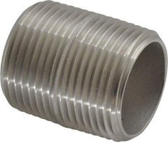 Merit Brass - Schedule 40, 1" Pipe x 1-1/2" Long, Grade 316/316L Stainless Steel Pipe Nipple - Welded & Threaded - Americas Industrial Supply