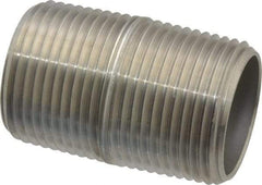 Merit Brass - Schedule 40, 1" Pipe x 2" Long, Grade 316/316L Stainless Steel Pipe Nipple - Welded & Threaded - Americas Industrial Supply