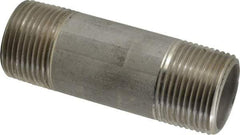 Merit Brass - Schedule 40, 1" Pipe x 3-1/2" Long, Grade 316/316L Stainless Steel Pipe Nipple - Welded & Threaded - Americas Industrial Supply