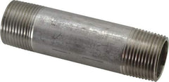 Merit Brass - Schedule 40, 1" Pipe x 4-1/2" Long, Grade 316/316L Stainless Steel Pipe Nipple - Welded & Threaded - Americas Industrial Supply