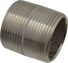 Merit Brass - Schedule 40, 1-1/4" Pipe x 1-5/8" Long, Grade 316/316L Stainless Steel Pipe Nipple - Welded & Threaded - Americas Industrial Supply