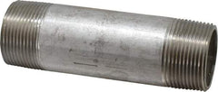 Merit Brass - Schedule 40, 1-1/4" Pipe x 5" Long, Grade 316/316L Stainless Steel Pipe Nipple - Welded & Threaded - Americas Industrial Supply