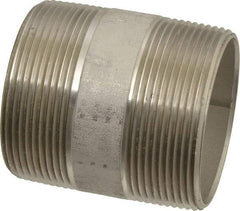 Merit Brass - Schedule 40, 2" Pipe x 2-1/2" Long, Grade 316/316L Stainless Steel Pipe Nipple - Welded & Threaded - Americas Industrial Supply