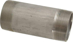 Merit Brass - Schedule 40, 2" Pipe x 5" Long, Grade 316/316L Stainless Steel Pipe Nipple - Welded & Threaded - Americas Industrial Supply