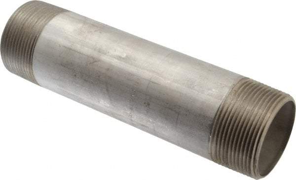 Merit Brass - Schedule 40, 2-1/2" Pipe x 10" Long, Grade 316/316L Stainless Steel Pipe Nipple - Welded & Threaded - Americas Industrial Supply