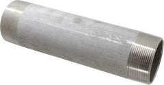 Merit Brass - Schedule 40, 3" Pipe x 12" Long, Grade 316/316L Stainless Steel Pipe Nipple - Welded & Threaded - Americas Industrial Supply