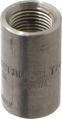 Merit Brass - 3/8 x 1/4" Grade 316/316L Stainless Steel Pipe Reducer Coupling - FNPT x FNPT End Connections, 3,000 psi - Americas Industrial Supply