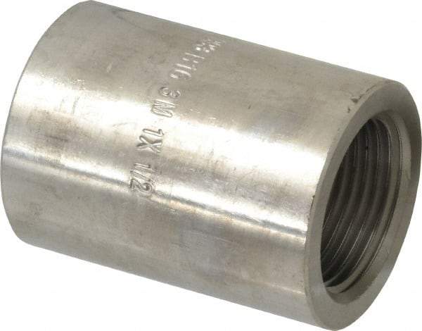 Merit Brass - 1 x 1/2" Grade 316/316L Stainless Steel Pipe Reducer Coupling - FNPT x FNPT End Connections, 3,000 psi - Americas Industrial Supply