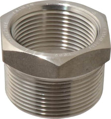 Merit Brass - 1-1/2" Grade 316/316L Stainless Steel Pipe Hex Bushing - MNPT x FNPT End Connections, 3,000 psi - Americas Industrial Supply